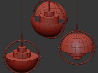 MULTI-LITE three circular pendant lights hanging 3D model