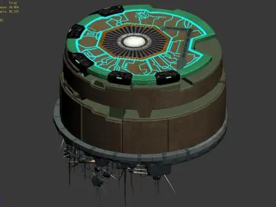 Relics - wall rounded surface 3D model