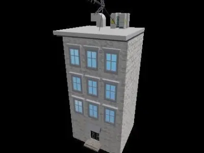 Set of buildings for roblox Low-poly 3D model