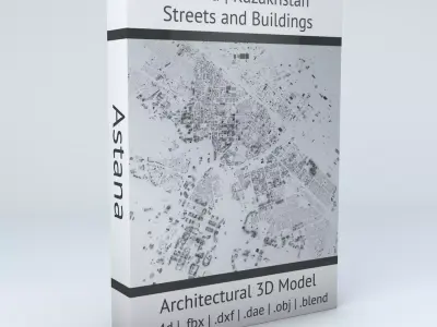 Astana Streets and Buildings 3D model