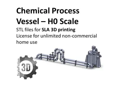 Chemical Process Vessel - H0 Scale 3D print model