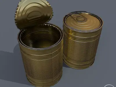 Realistic Pbr Tin can Low-poly 3D model