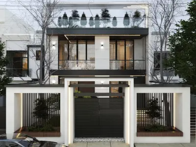 exterior scene  Low-poly 3D model