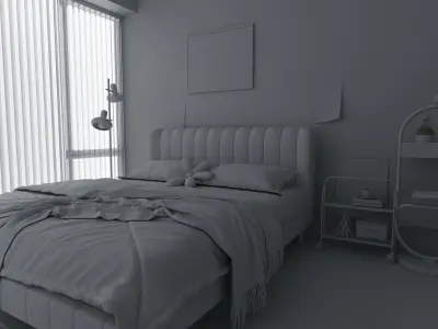 modern bedroom 3D model