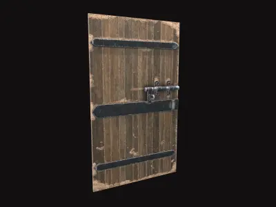 Medieval Door Low-poly 3D model