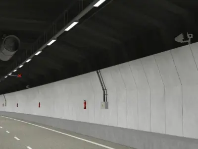 Tileable road tunnel 03 3D model