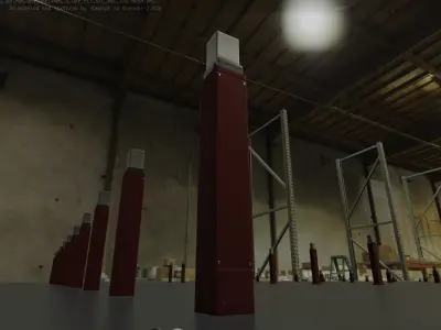 Street Light 8 Bollard 900mm Dark Red Version 6  Low-poly 3D model