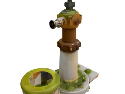 Rusty Mossy Urban Utility Model Low-poly 3D model