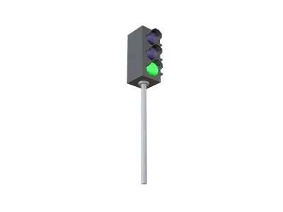 Traffic Light v2 002 Low-poly 3D model