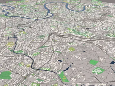 Moscow Russia 30x30km City Map 3D model