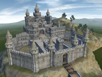 Castle - Game ready Low-poly 3D model