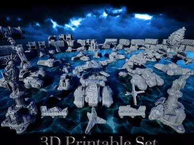 Tanks and Turrets  3D Printable Set 3D print model