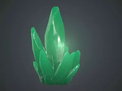 Green Crystal PBR Game Ready  Low-poly 3D model