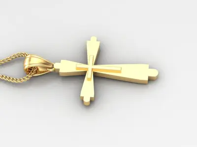 Light Gold 18K Cross Pendant 2CP027 3D print model