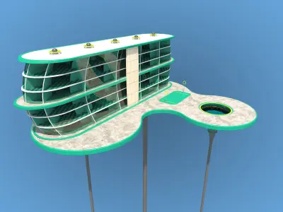 Futuristic Architecture Skyscraper 05 3D model