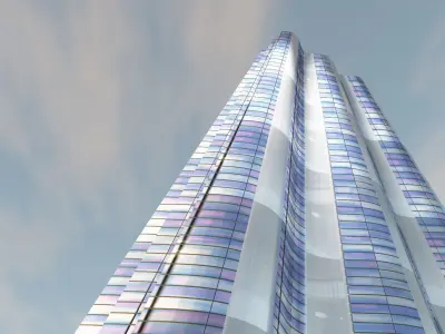 Elegant futuristic building 3D model