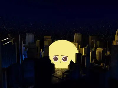 astronaut and emoji  Low-poly 3D model