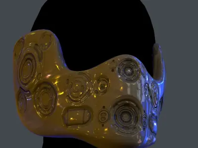 Gas mask helmet scifi Low-poly character art game space Low-poly 3D model 3