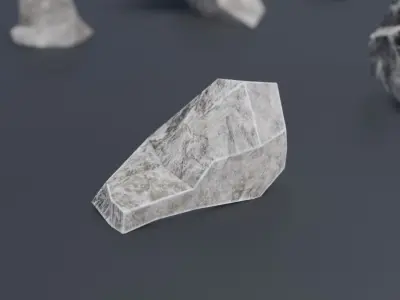 High Quality Rocks Set from Big to Small Game Ready Low Poly Low-poly 3D model