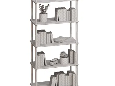 Bookshelf Olav-1 White 3D model