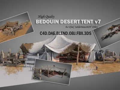 Bedouin Desert Tent v7 3D model