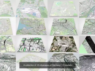  A collection of 10 cityscapes of Germany 3D Model Pack