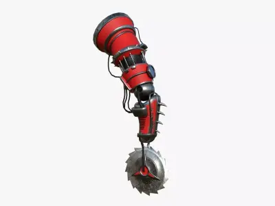 Robotic Arm A04 Red - Character Design SciFi Low-poly 3D model