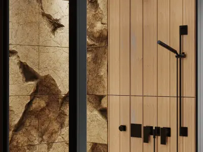 Corner Shower Cabins 11 Low-poly 3D model