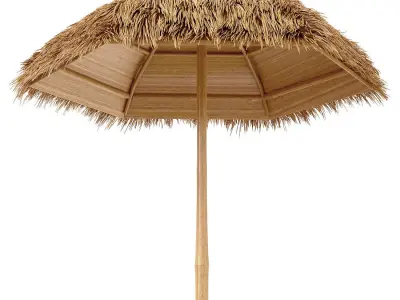 Bamboo shelter beach canopy 3D model