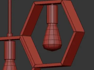 MODERN HEXAGON LINEAR CHANDELIER 3D model