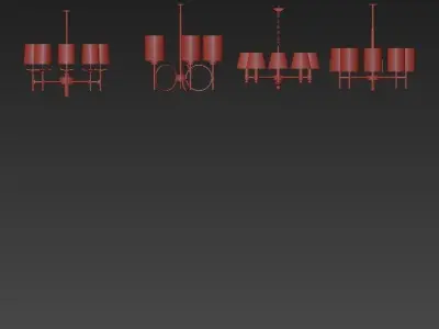Wide chandelier 3D model