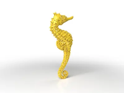 Seahorse Voronoi Low-poly 3D model