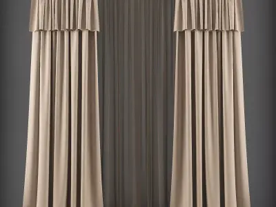 Curtain 3D model 300 Low-poly 3D model