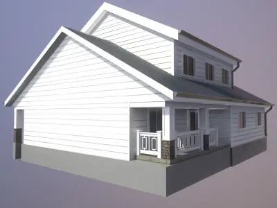 Modern Suburban House 1 Low-poly 3D model