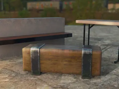 Exterior City Prop Collection - FPS Cover Props Low-poly 3D model