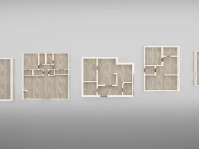 5 Floor Plans 3D model