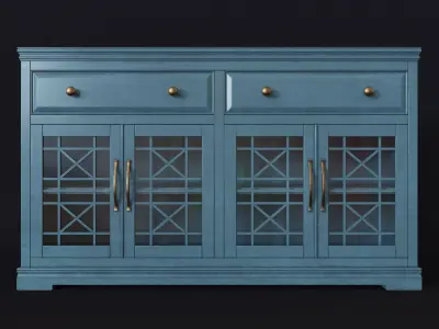 Buffet sideboard with glass doors 3D model
