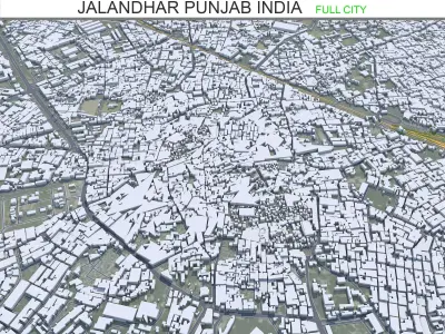 Jalandhar Punjab India 30km Low-poly 3D model