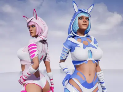 Galactic Fox Low-poly 3D model