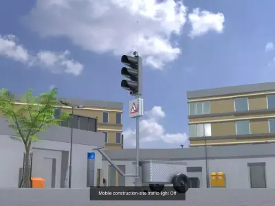 Mobile Construction-Site Ttraffic-Lights All Versions  3D Model Pack