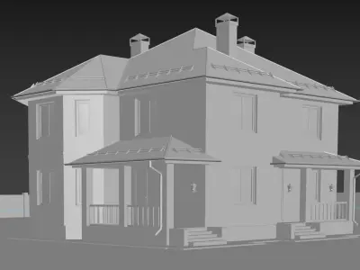 house silhouette of at night 3D model