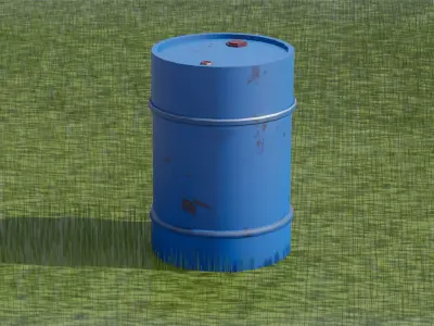 Lowpoly Metal Barrel Game Ready Low-poly 3D model