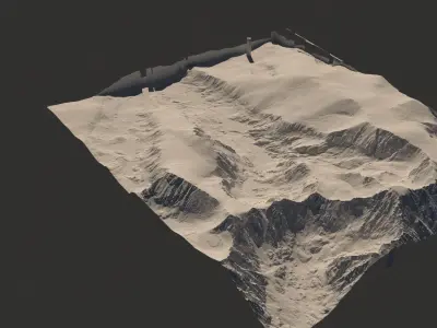 High Detailed Mountain - LIDAR 3D model