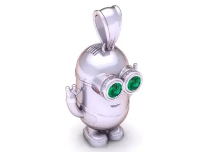 Golden Robot Pendant 3D Printable Model 3D print model
