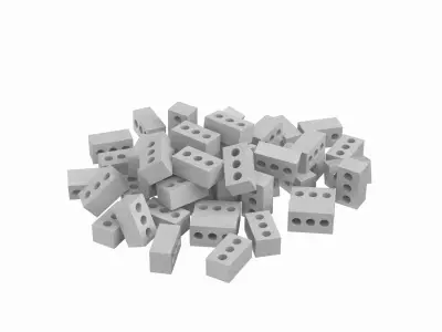 Pile Of Concrete Bricks 3D model purchase