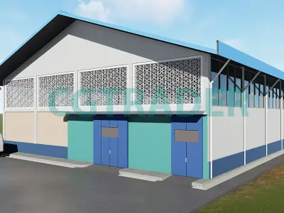 Industrial Warehouse 3d model exterior building 3D model