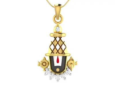 light weight yellow gold  diamond pendent -ZA PN 4229 3D print model