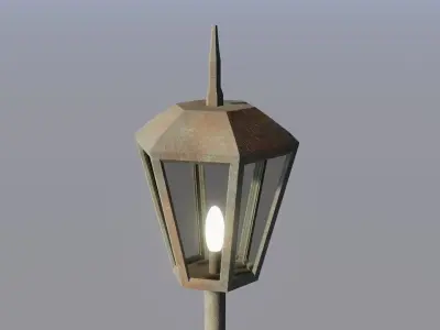 Street lights lighting for exterior Low-poly 3D model