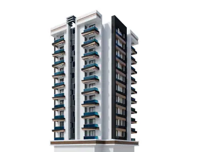 Modern Residential Building 11 3D model