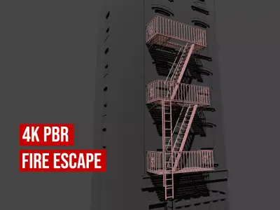 Fire Escape Staircase 3D model